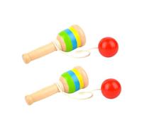 minkissy 2PCS Wooden Skill Cups for Hand Eye Coordination and Balance Training Smooth Craftsmanship Educational Puzzle for Boys and Developing Timing and Concentration