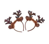 minkissy 2Pcs Xmas Pet Headband Glowing Elk Antlers Lightweight Comfortable Christmas Cosplay Accessory for Cats Dogs Festive Party Decoration