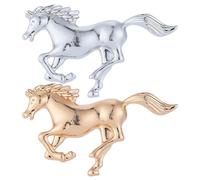 minkissy 2pcs Zodiac Horse Brooch Retro Lapel Pins Alloy 3d Vintage Shape Decorative Festive Blessings Accessory for Festivals and Everyday Wear 2026 Year of The Horse