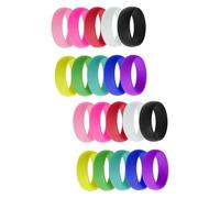 minkissy 2sets 10pcs Silicone Rings Rainbow Candy Colors Wedding Bands for Couples Durable and Practical for Workouts Swimming and Him Her 10pcs*2