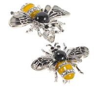 minkissy 2sets Decorative Honey Bee Brooch Creative Clothing Ornament Lightweight Wear Resistant Lapel Pin for Women Unique for Birthdays Valentine Day 2pcs*2