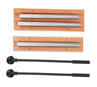 minkissy 2sets Wooden Sound Therapy Tools Hand Chimes Mallet Meditation Bells Percussion Instruments Kit for Mindfulness and Yoga