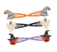 minkissy 3 Pairs Halloween Snap Hair Clips for Lightweight Mini Hairpins with Pumpkin Skull Witch Hat Designs Easy to Use Festive Hair Accessories for Costume and Roleplay