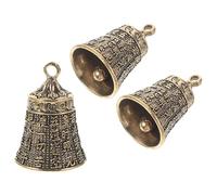 minkissy 3 Pcs Brass Bell Keychains Set, Copper Key Ring Pendants Engraved Scripture, Creative Hanging Ornaments for Party Favors, Bag Decorations, and Key Holders