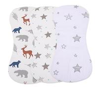 minkissy 3 pcs Cotton Burp Cloths Absorbent Soft Burping Rags for Newborns and Boy Girl Breathable Skin Friendly Reusable Washable Shoulder Cover for Travel and Daily Use