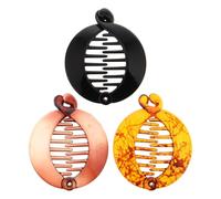 minkissy 3 Pcs Resin Banana Hair Claw Clips Set Sturdy Flat Fish Barrette Hair Jaw Clips for Women Black Brown Dark