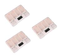 minkissy 3 Pcs Smart Medicine Dispenser Portable Reminder Case Alarm Large Capacity Storage Time Display Easy to Carry UK