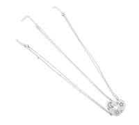 minkissy 3 pcs Sun Moon Star Alloy Pendant Necklace for Women Sisters Heart-shaped Friendship Matching Necklace Trio Sturdy Design with Unique Hollow Pattern