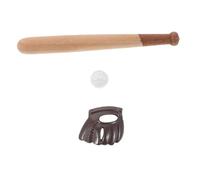 minkissy 3 Sets Miniature Baseball Bat for Dollhouse Realistic Sports Accessories with Bat Glove and Ball Compact Mini Sports Model for Dioramas and Collectors Craft Projects