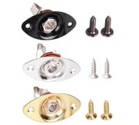 minkissy 3 Sets Oval Electric Guitar Input Sockets Zinc Alloy Output for Bass Jack Plate Gold Silver and Black Easy Installation with Screws Essential Guitar Accessory