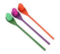 minkissy 3 Sets Wooden Balancing Game for Outdoor Plaything for Family Fun Egg and Spoon Relay Races Random Colors for School and Parties Random Color