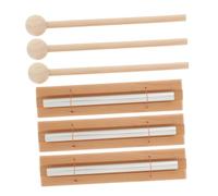minkissy 3 Sets Wooden Hand Bell Chimes with Mallet for Meditation Yoga Prayer and Classroom Use Handcrafted Percussion Instrument for Teachers and Portable Mindfulness Sound Tool