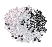 minkissy 300pcs 8mm Acrylic Crucifix Cross Beads with Black, White, Gold and Silver Lettering for Holy Catholic Rosary Jewelry Making, DIY Spacer Beads Set for Bracelets and Necklaces