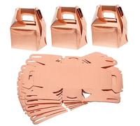 minkissy 30pcs Boxes Box Ribbon Favor Shelves Wedding Baskets Bridal Clear Boxes Rectangle Confetti Bins Guests Decorations Party Reception Presents Welcome Rose Gold Paper