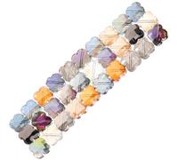 minkissy 30pcs Glass DIY Bead Charms Assorted Color Four-Leaf Leaf Unique Style Mini Beads for Jewelry Making Home Decoration Bracelet Making Color