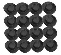 minkissy 30Pcs Mini Cowboy Hats for Crafts Lightweight Tiny DIY Doll Hats for Dollhouse Decorations and Craft Projects Black