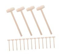 minkissy 30pcs Mini Wooden Mallet for Solid Hardwood Flathead Hammer for Cracking Chocolate and Cake Smash Small Wood Hammer Encouraging Social Play and Coordination Development