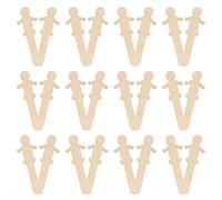 minkissy 30pcs Unfinished Wooden People Cutouts Paint Sticks for Beige Lightweight Stimulate Creativity Crafts at Home