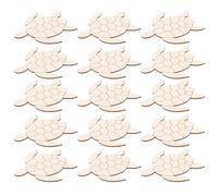minkissy 30pcs Wooden Turtle Ornaments for Crafts, Multipurpose Wood Slices in Beige Colour, Hands-on Crafting Kit with Ocean Theme Appeal, for Home and Office Decoration