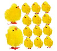 minkissy 36 Pcs Mini Easter Chicks Fluffy Fake Easter Decorations Yellow Little Chickens for Home Party Craft and Holiday