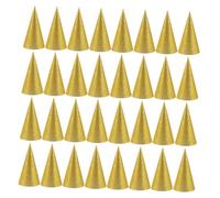 minkissy 36pcs Birthday Party Hats Cone Shape Portable Paper Caps Gold Color Lightweight Party Headwear for Festive Celebration Decor