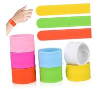minkissy 36pcs Silicone Slap Bracelets for Slap Bands Green White Orange Yellow More Fun Wristbands for Parties Events and Outdoor Activities