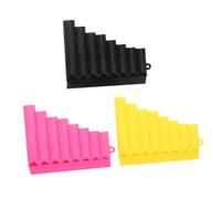 minkissy 3pcs 8-tube Plastic Pan Flute for Kids, Preschool Wind Instrument Toy, Early Music Learning Educational Toy for Boys and Girls, School and Home Use, Available in Yellow, Black,