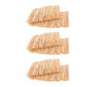 minkissy 3pcs Artificial Thatch Sheets Miniature Roof Material Khaki High Weatherresistance Fire-retardant Treatment Grass for Creative Use in DIY Model Roofing and Micro Landscape
