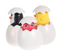 minkissy 3pcs Bath Sprinkling Water Shower Eggs for Smooth Surface Safety Penguin Dinosaur Duck Random Color Creative Floating Bathtime Fun Random Color