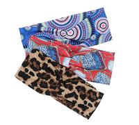 minkissy 3pcs Bohemian Turban Hats for Women Lace Headbands Hair Bands Knotted Headbands Fashion