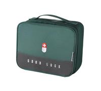 minkissy 3pcs Case Multi-Grid Storage Large Capacity Medicine Storage Bag Navy Blue for Family