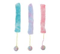 minkissy 3pcs Cat Kicker Set - Plush Pillow Teaser for Indoor Cats with Soft Yarn Ball - Interactive Chew and Teething in Purple, Green, and Pink