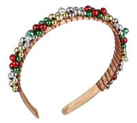minkissy 3Pcs Christmas Bell Headband - Red Green Silver Gold Tone Christmas Holiday Bells Headband Bauble Hair Band for Girls Women Xmas New Year Eve Party