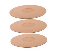 minkissy 3Pcs Cork Turntable Mat Vinyl Record Protective Pad Static and Shock Absorption for Home Phonograph Turntables Durable Cork Material with Groove Design