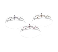 minkissy 3pcs Crystal Headband Crown Headband for Birthday Rhinestone Tiara Girls Shiny Headwear for Birthday Party for Festival Occasions