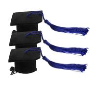 minkissy 3pcs Doctoral Hat Hairpins for Kids Graduation Cap Headband Tassel Hair Clip Set