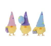minkissy 3pcs Easter Plush Chicken Lightweight Cute Chick Figurines with Short Plush, Felt and Pp Cotton Material, Easy to Clean Spring Decorations for Birthday and Classrooms
