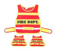 minkissy 3pcs Fire Vest Costume for Role Play Safe Firefighter Dress Up Outfit for Cosplay Durable Friendly Design for Social Skills Development