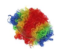 minkissy 3pcs Fluffy Afro Clown Wig Party Wigs for Adults Costume Sports Fan Carnival Carnival Cosplay Accessory