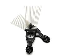 minkissy 3Pcs Hair Pick Comb Set Metal Pick Combs with Fist Handle Long Aluminium Teeth Styling Tool for Volume Effective on Tangled Curly Hair