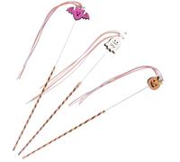 minkissy 3pcs Halloween Themed Cat Teaser Wand Set for Cats and Kittens, Interactive Pvc with Bat Pumpkin and Ghost Shapes, for Training and Play