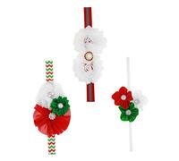 minkissy 3pcs Headdress Christmas Flower Hairband Soft Comfortable Headbands for Newborn Party Photo Props