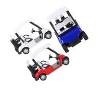 minkissy 3Pcs Inertial Golfing Cart Alloy Vehicle Model in Red Blue White Battery Pull Back Plaything for Birthday Christmas Childrens Day Gift