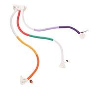 minkissy 3pcs Interactive Cat Chew Cotton Rope Set for Indoor Cats, Colorful Teeth Grinding Chew Sticks in Orange, Purple, and Red-green for Kitten Play and Dental Care