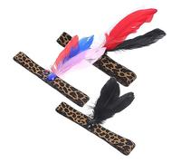 minkissy 3pcs Leopard Headdress Hair Accessories Set for Women and Boys and Girls, Festival Party Headbands in Black, Blue-red-purple, and Red-white-black Colors