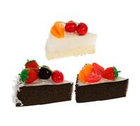 minkissy 3Pcs Lovely Simulated Cake Models Realistic Fake Butter Cake Decorations for Photography Props Adorable PU Material for Staging Teaching and Festivals