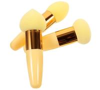 minkissy 3pcs Makeup Sponge Female Unique Design Wet Dry Applicator for Smooth Foundation Application Convenient Handle for Daily Use