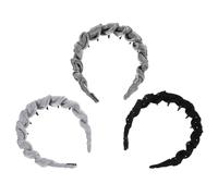 minkissy 3pcs Mesh Slip Headband Teeth for Women's Hair Styling for Face Wash and Skincare Routine in Black Gray and Light Gray Colors