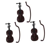 minkissy 3pcs Miniature Violin Models Smooth Surface Decorative Mini Instrument for Dollhouse Mini House Decor Lifelike Tiny Violin Scene Adornment Home Decoration