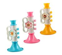 minkissy 3Pcs Musical Instruments Safe Plastic Trumpet Noise Maker for Boys and Promote Motor Skills and Hand Eye Coordination Loud Sound for Early Music Education and Sporting Events